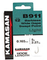 B911 Heavy Barbless Hooks To Nylon Size 18 10pk