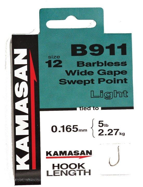 B911 Heavy Barbless Hooks To Nylon Size 10 10pk