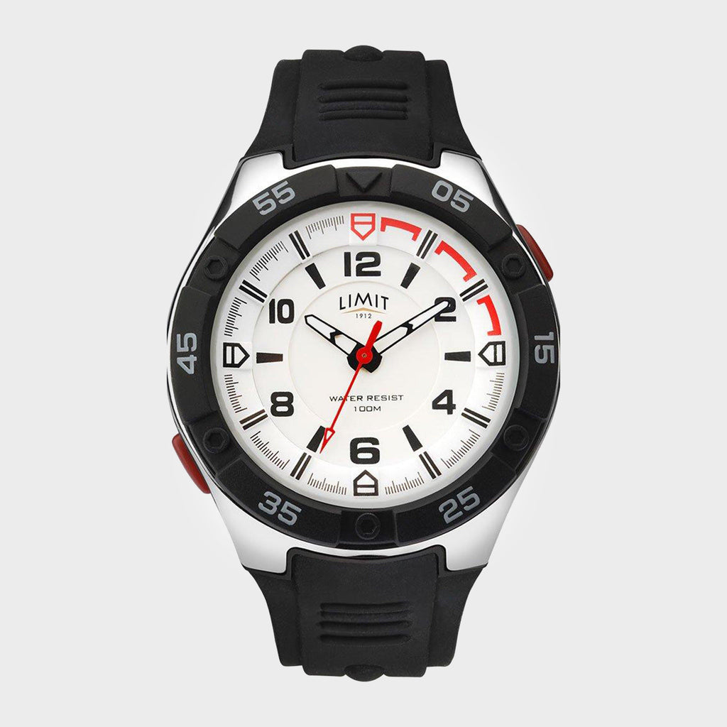 Torch Watch Blk Strap Wht Face