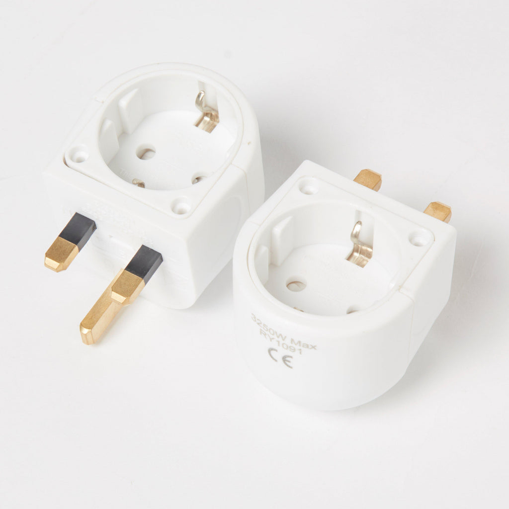 Twin Pack Plug Adaptor EU to UK