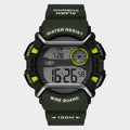 Digital Watch Grn Face Grn Strap