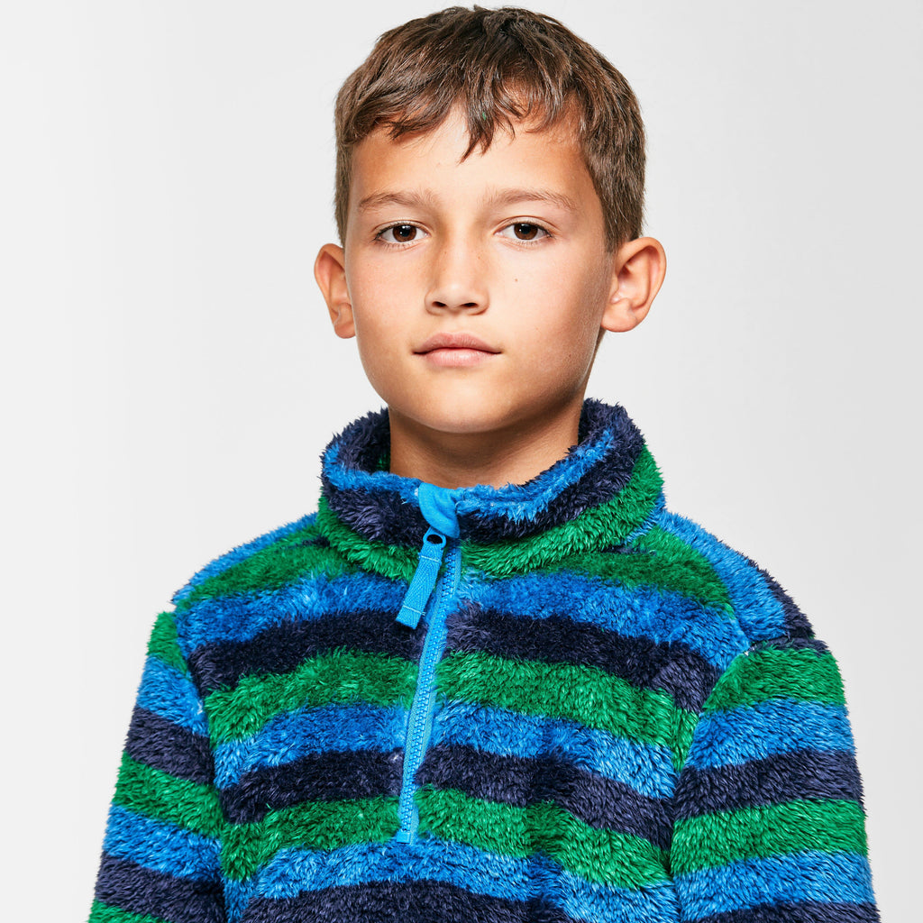 Kids' Stripe Print Half-zip Fleece