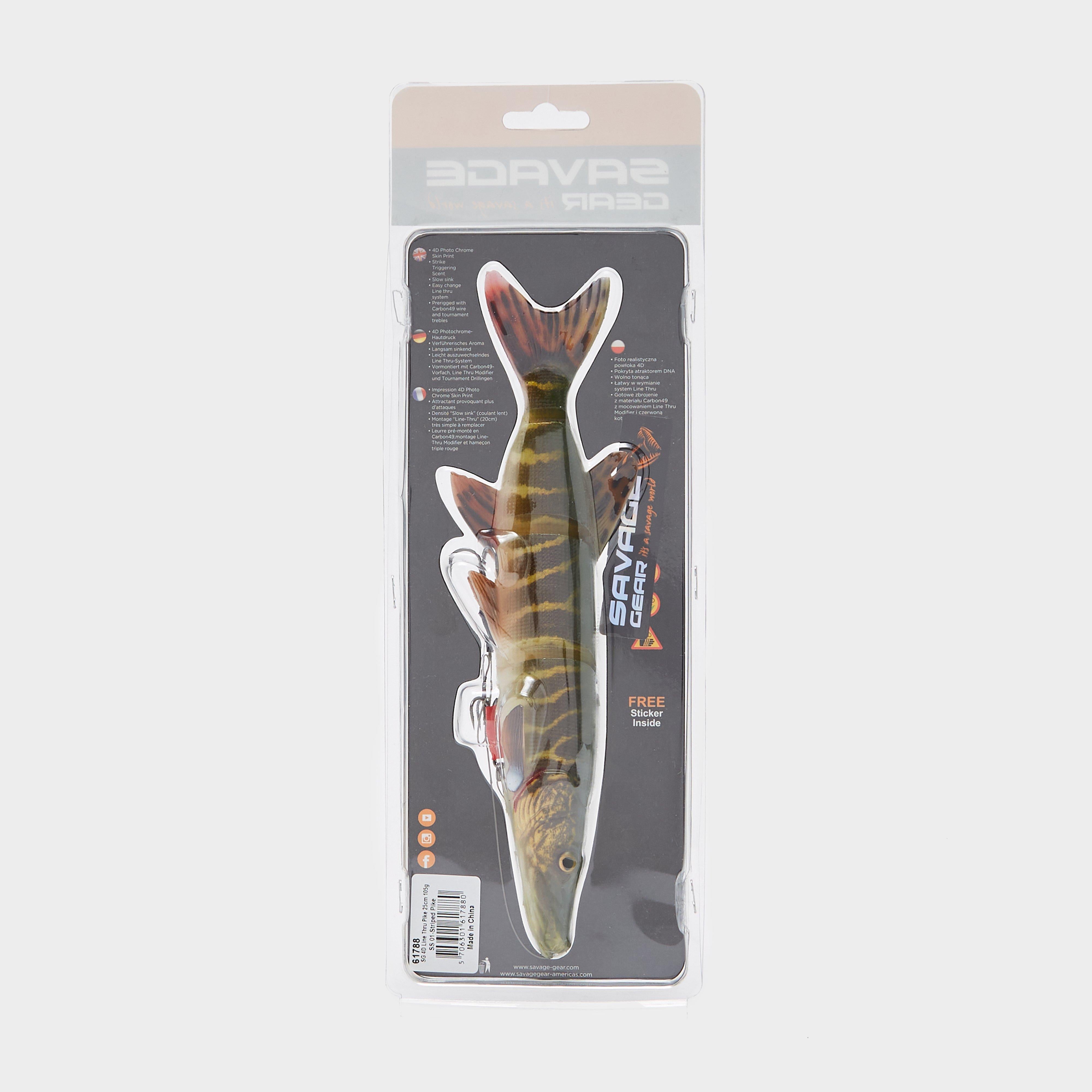 4D Line Thru Pike 25Cm 110G Ss Striped Pike