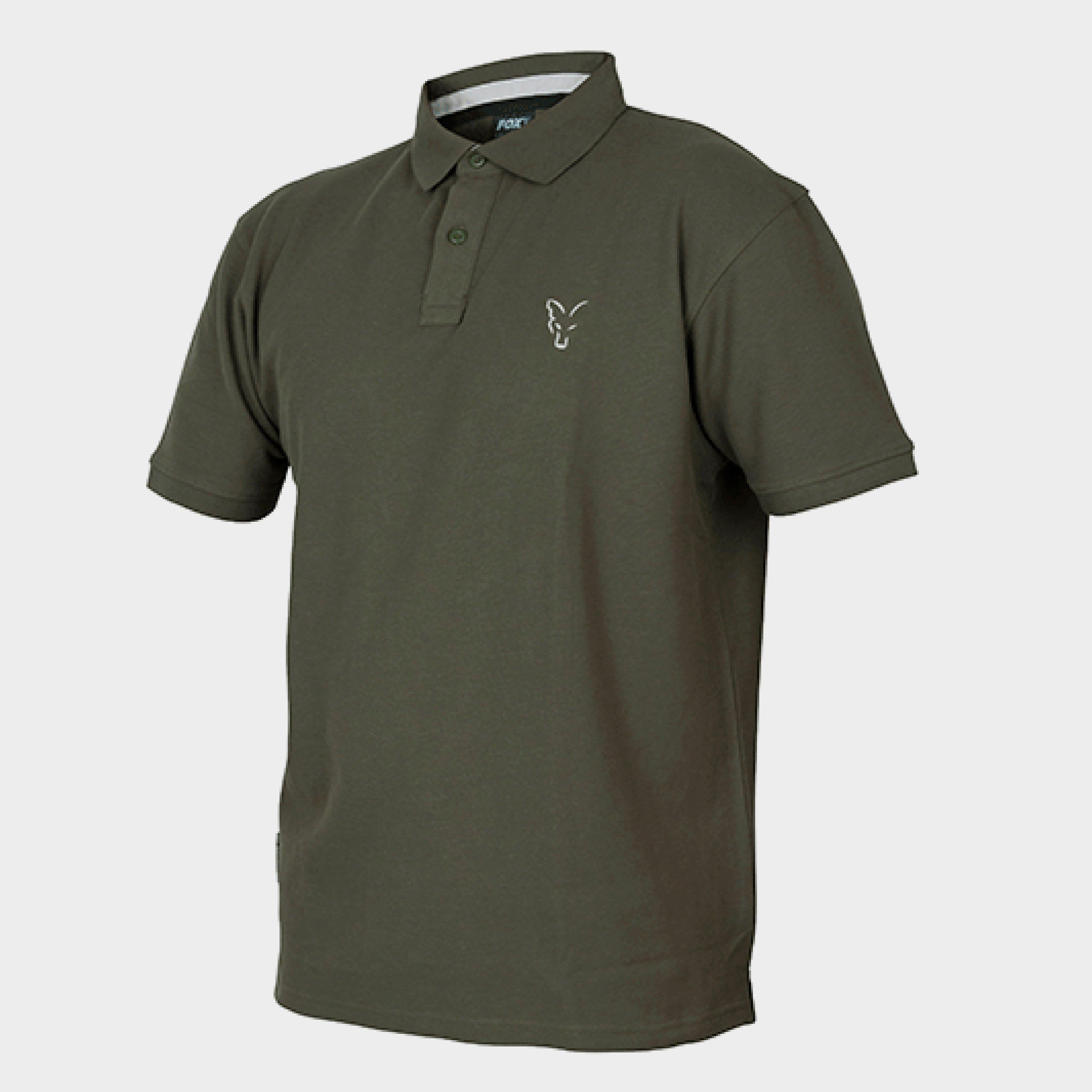 Fox Collection Medium Green & Silver Polo Shirt