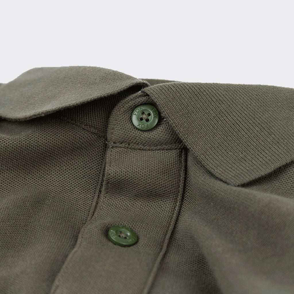 Fox Collection Medium Green & Silver Polo Shirt