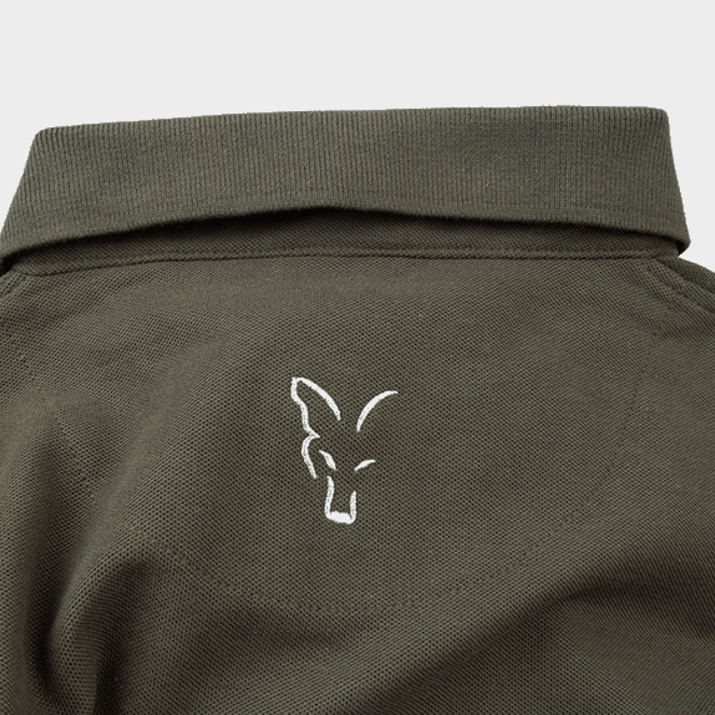 Fox Collection Medium Green & Silver Polo Shirt