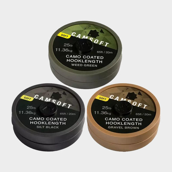 Camsoft Hooklength Camo Silt Black 25lb