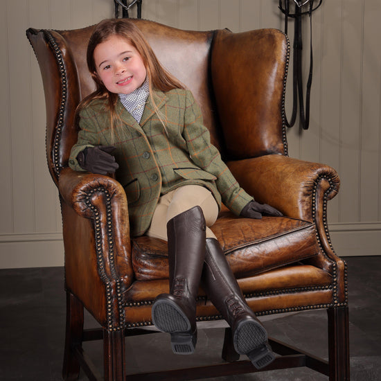 Kids’ Saratoga Tweed Jacket Red/Yellow/Blue Check