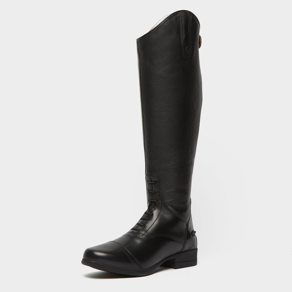 Womens Gianna Leather Field Riding Boots Black