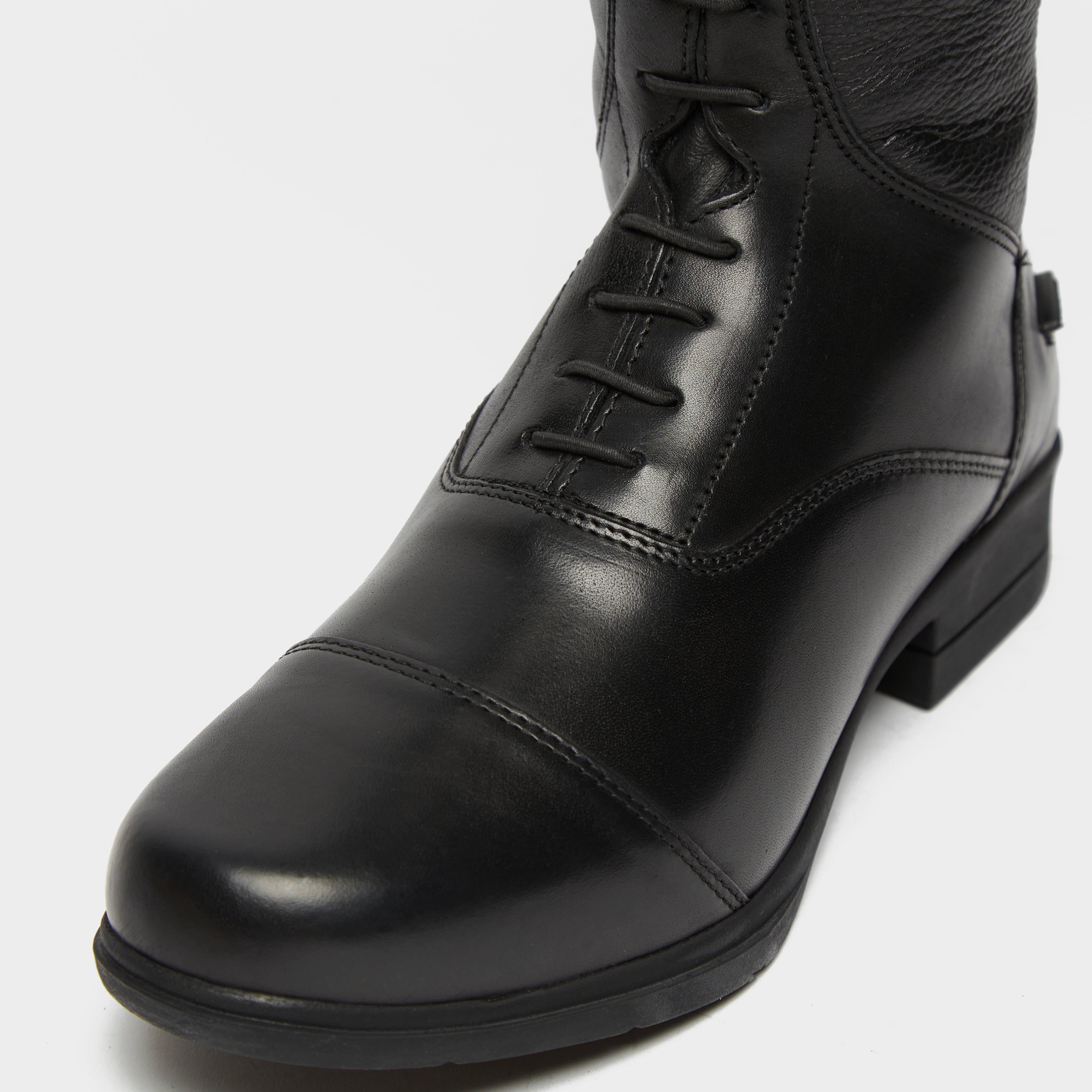 Womens Gianna Leather Field Riding Boots Black