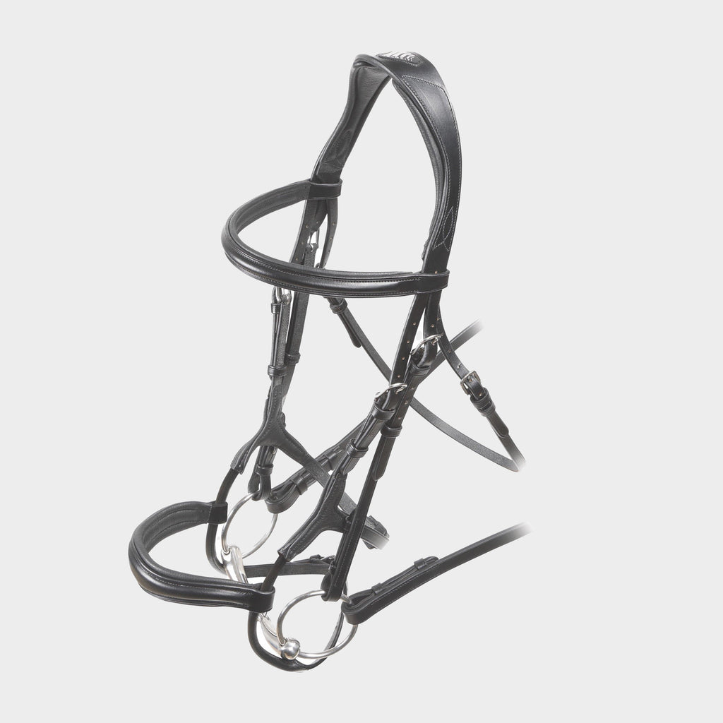 Velociti Rolled Padded Cavesson Bridle Black