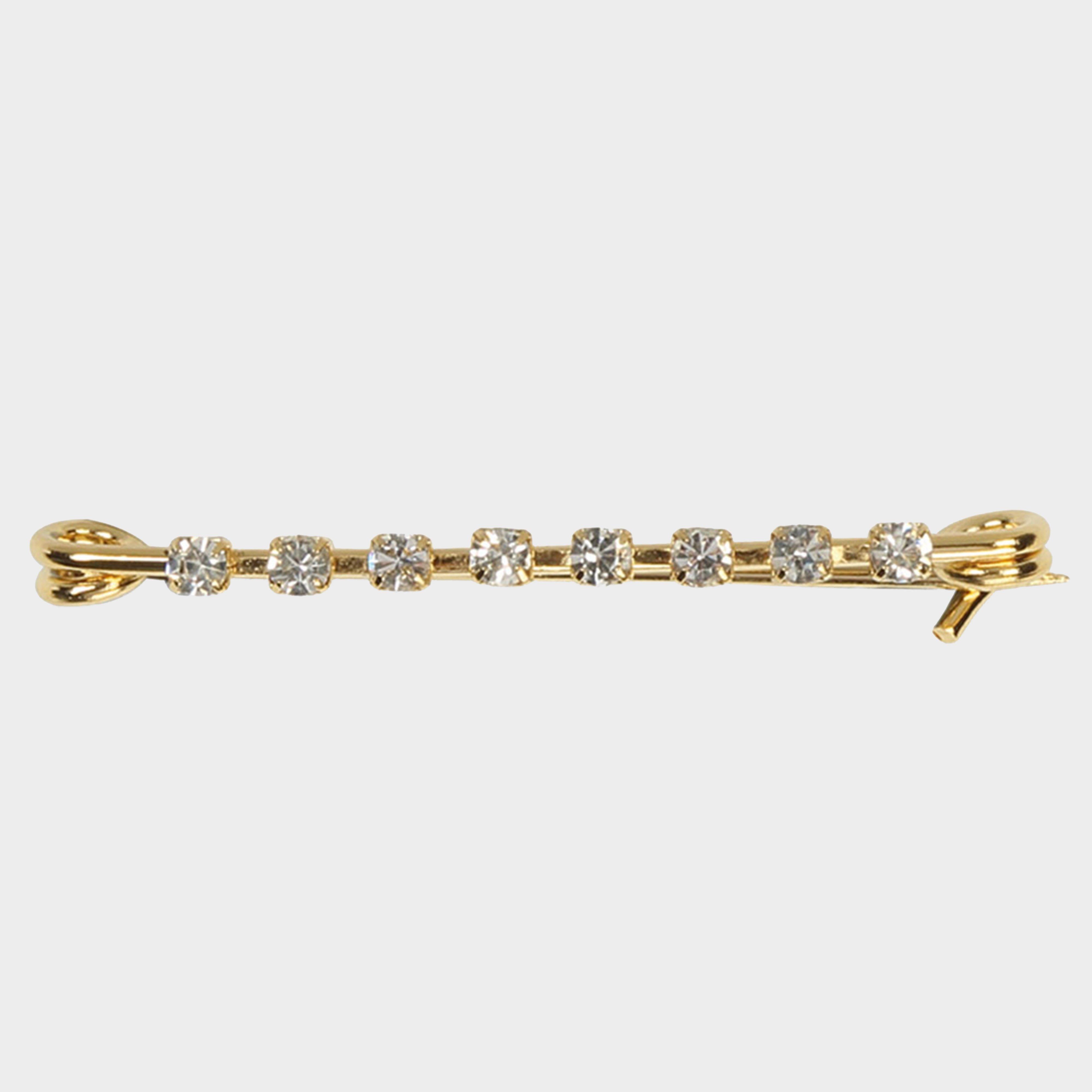 Gold Silver Bar Diamante Stock Pin