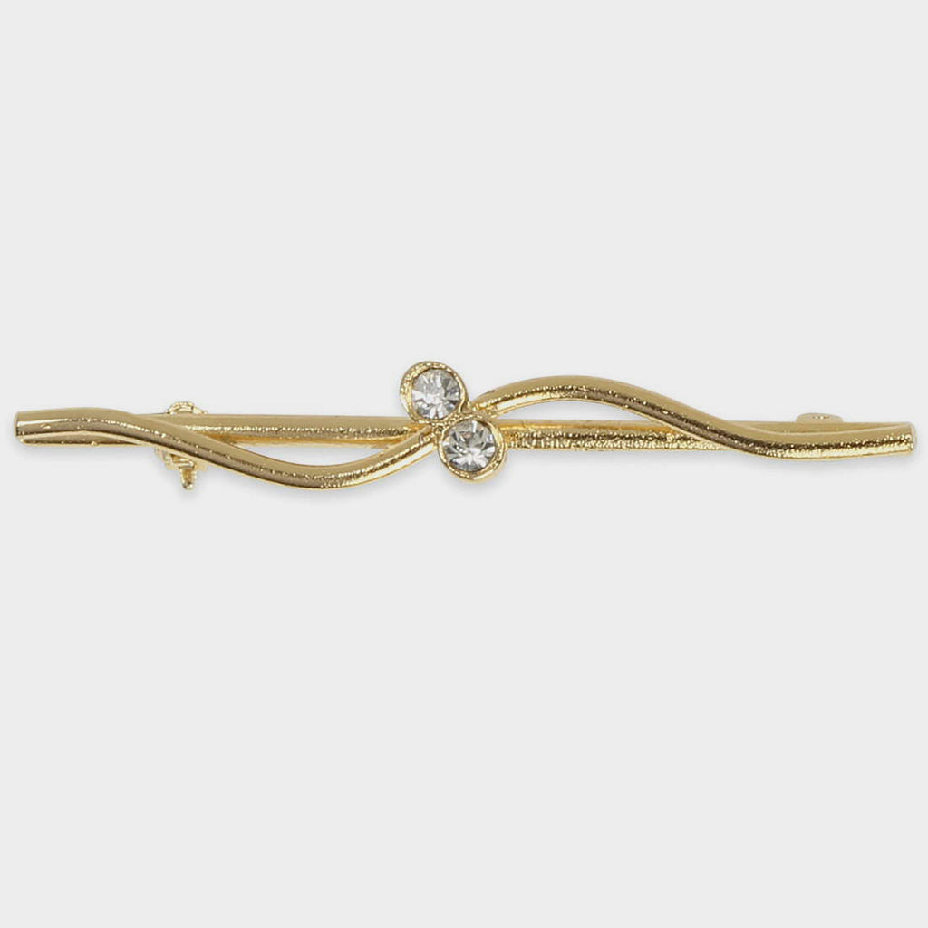 Gold Wave Diamante Stock Pin