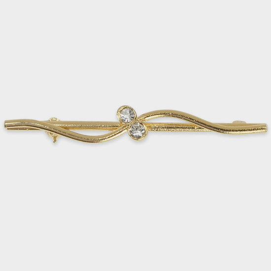 Gold Wave Diamante Stock Pin