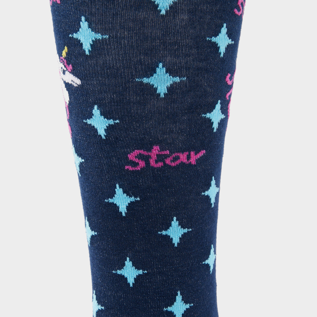 Kids Novelty Blue Unicorn Socks