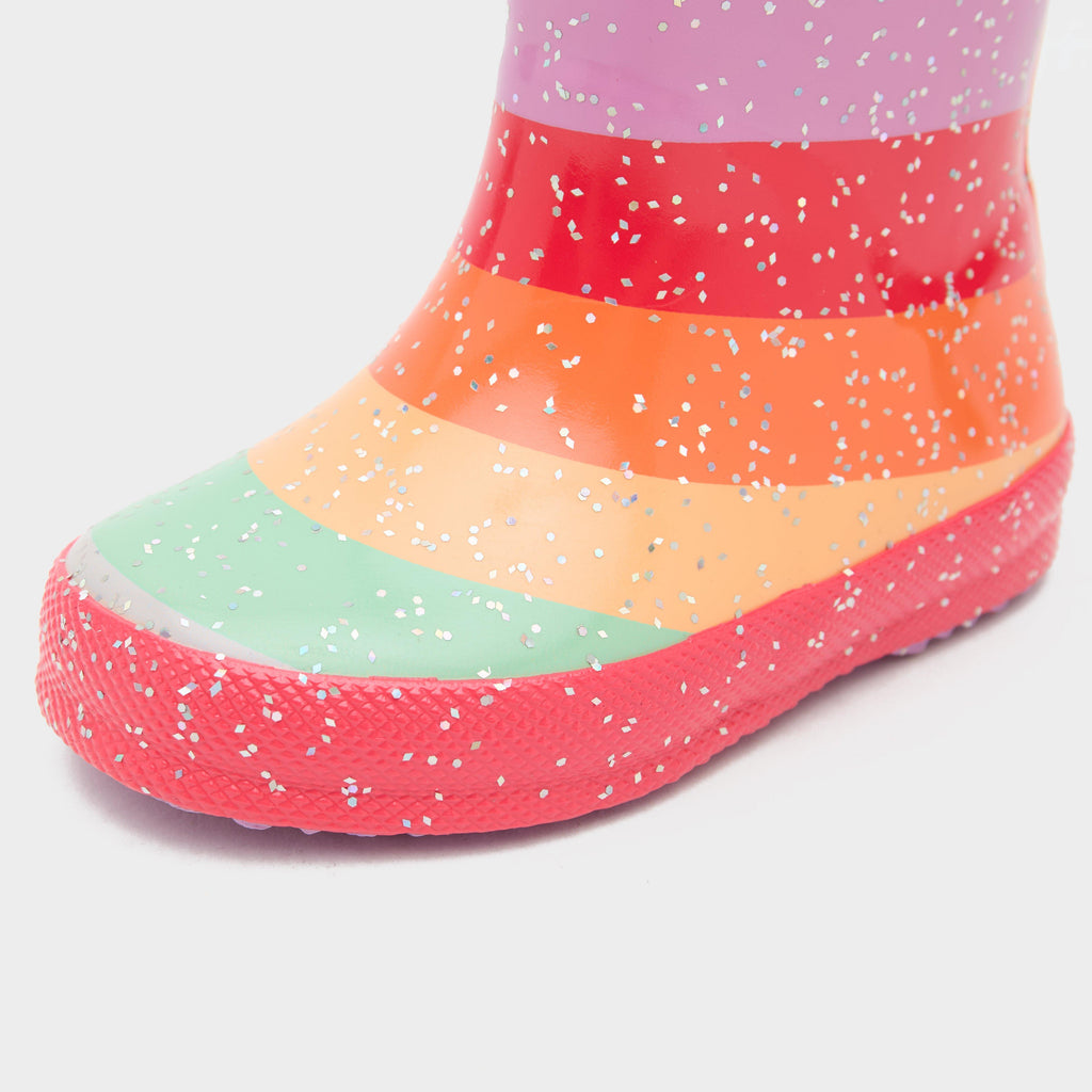 Kids’ First Classic Glitter Rainbow Wellington Boots
