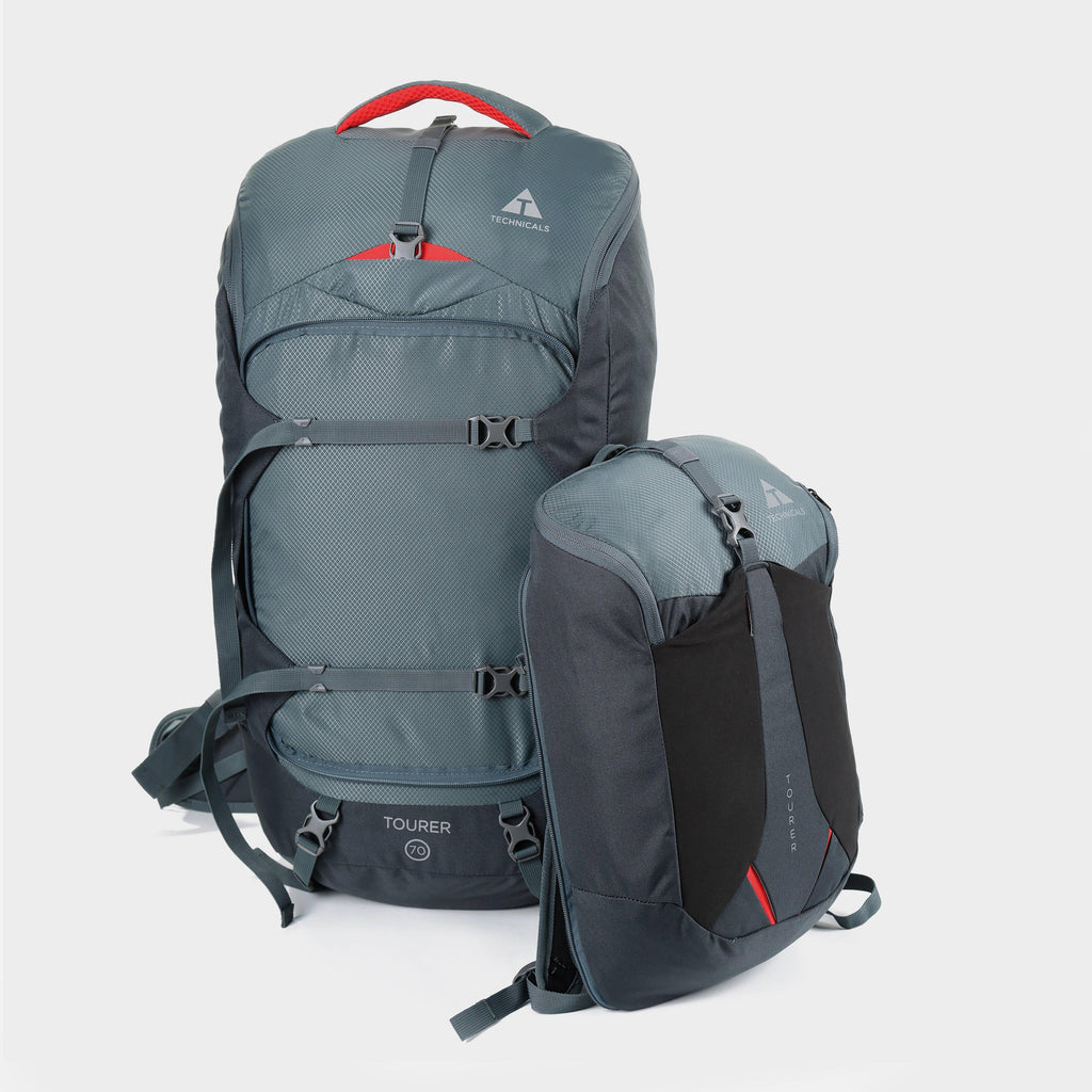 berghaus 70 15l wheeled mens travel backpack Grey Technicals Tourer 70 (55L main pack +15L mini pack) Travel Pack – GO Outdoors