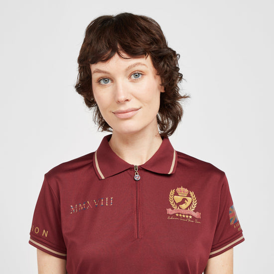 Ladies Team Tech Polo Shirt Burgundy