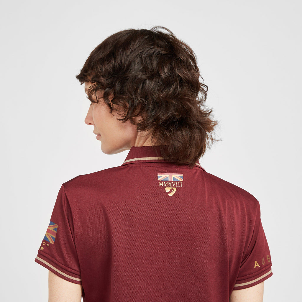 Ladies Team Tech Polo Shirt Burgundy