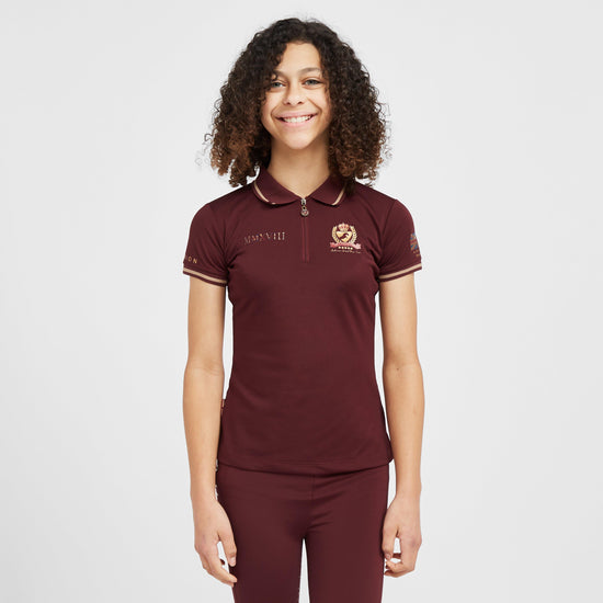 Childs Team Tech Polo Shirt Burgundy