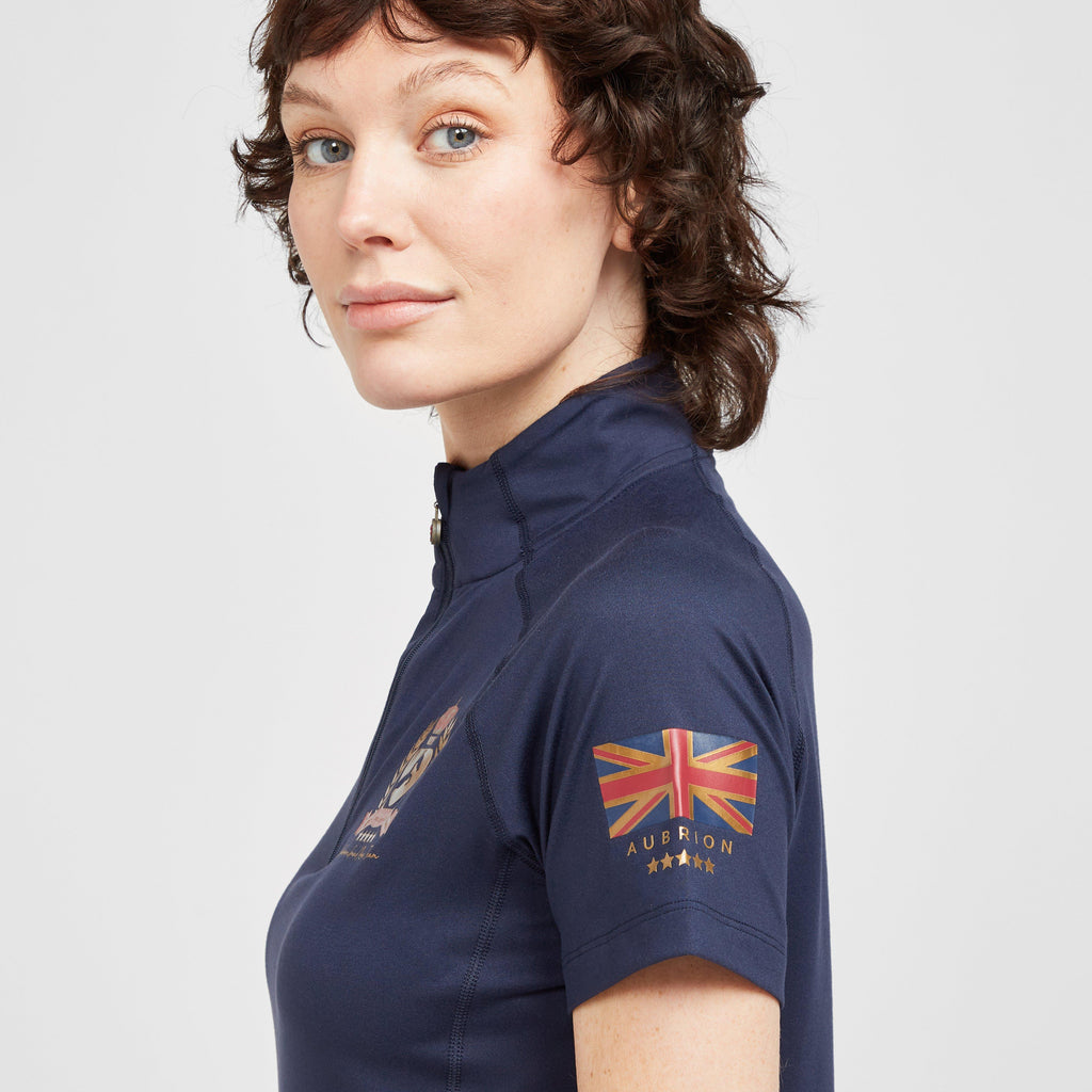 Ladies Team Short Sleeve Base Layer Navy