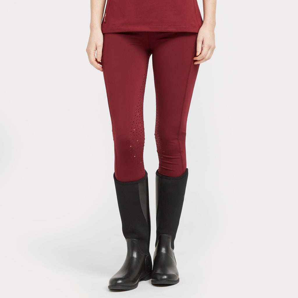 Women's Team Riding Tights Burgundy