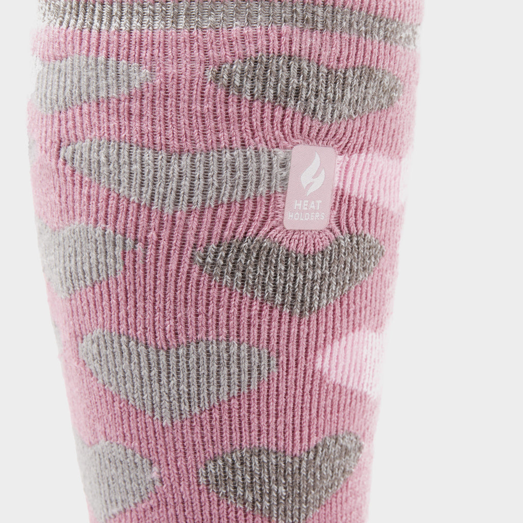 Ladies Equestrian Jacquard Lite Long Socks Jackson Mauve Hearts