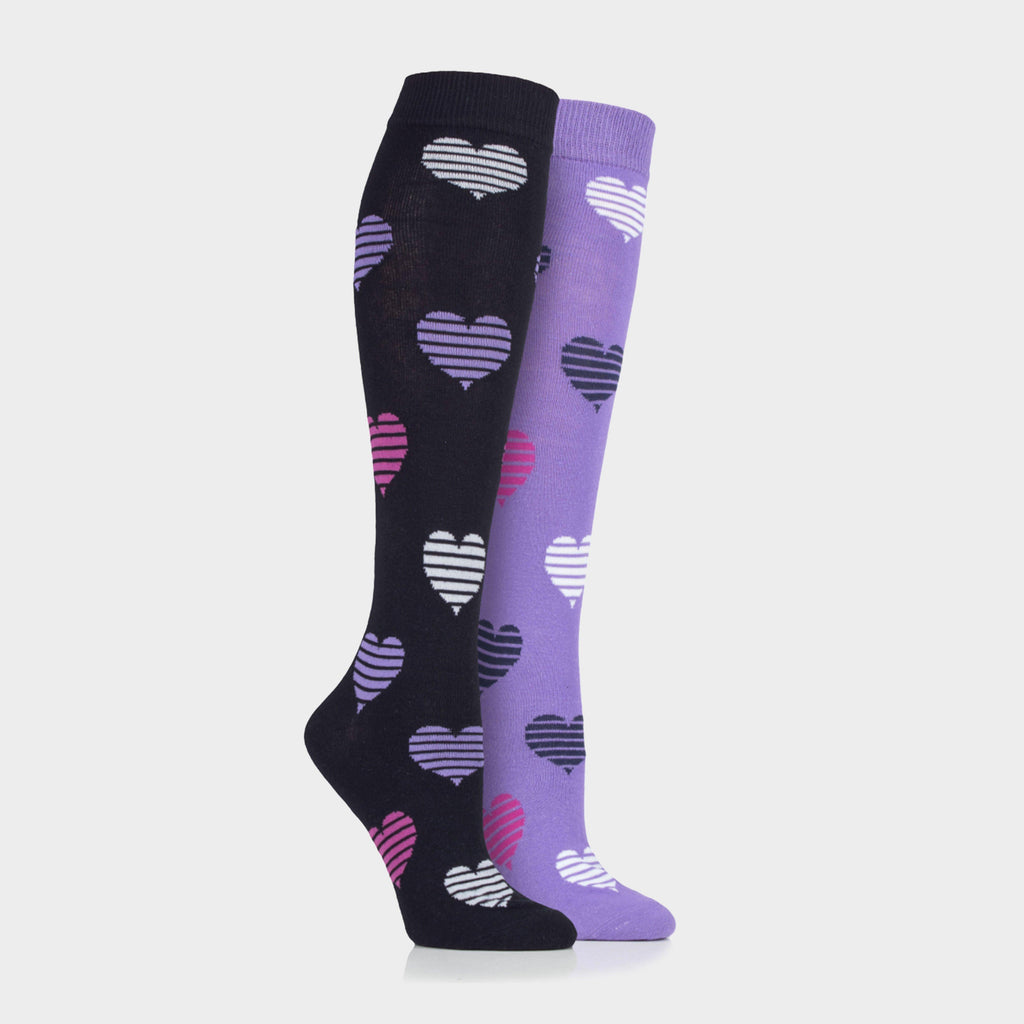 Kids Equestrian Heart 2 Pack Socks