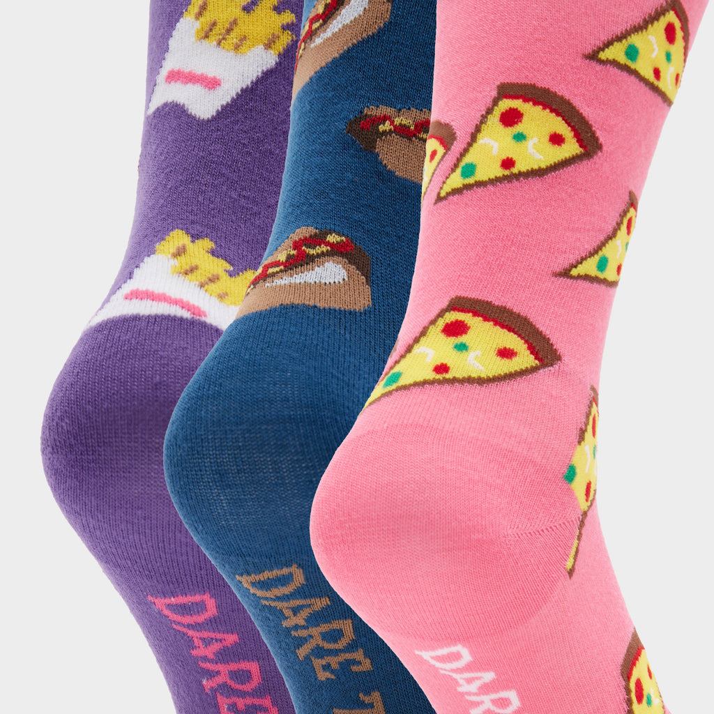 Women’s Long Novelty 3 Pack Socks Fast Food