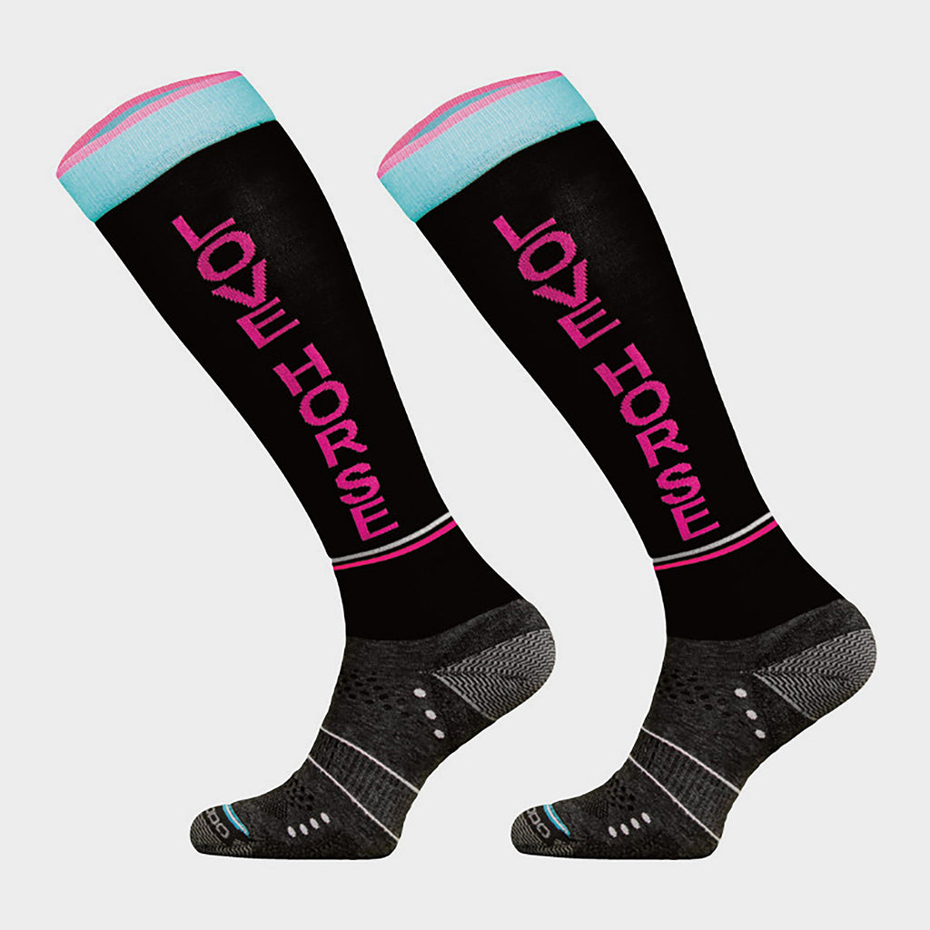Love Horses Socks Black