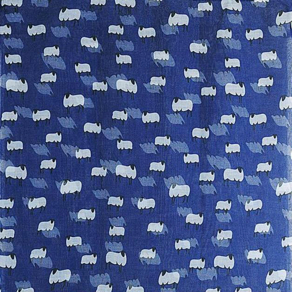 Sheep Print Scarf Navy