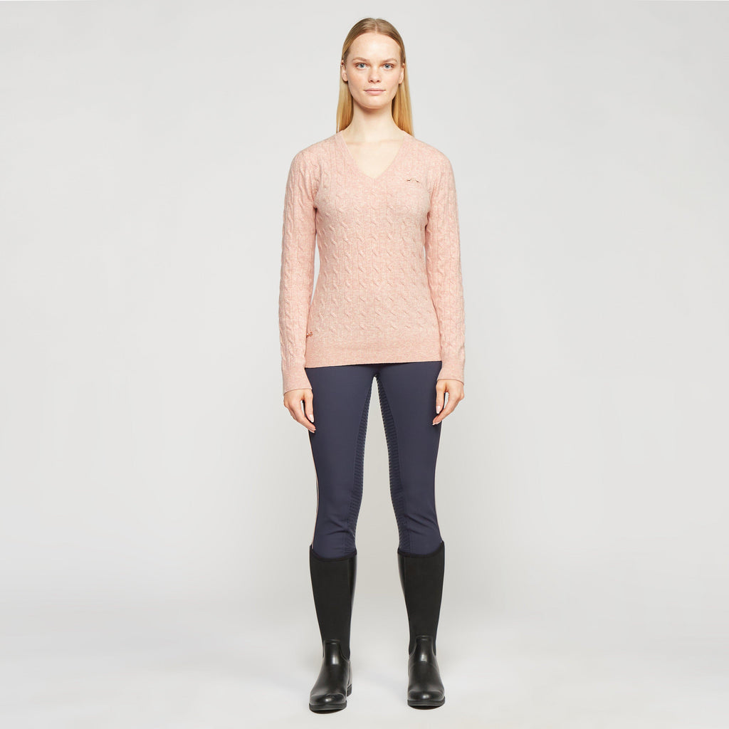 Classy Cable Pullover Blush Mel