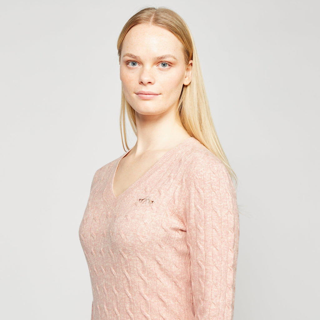 Classy Cable Pullover Blush Mel