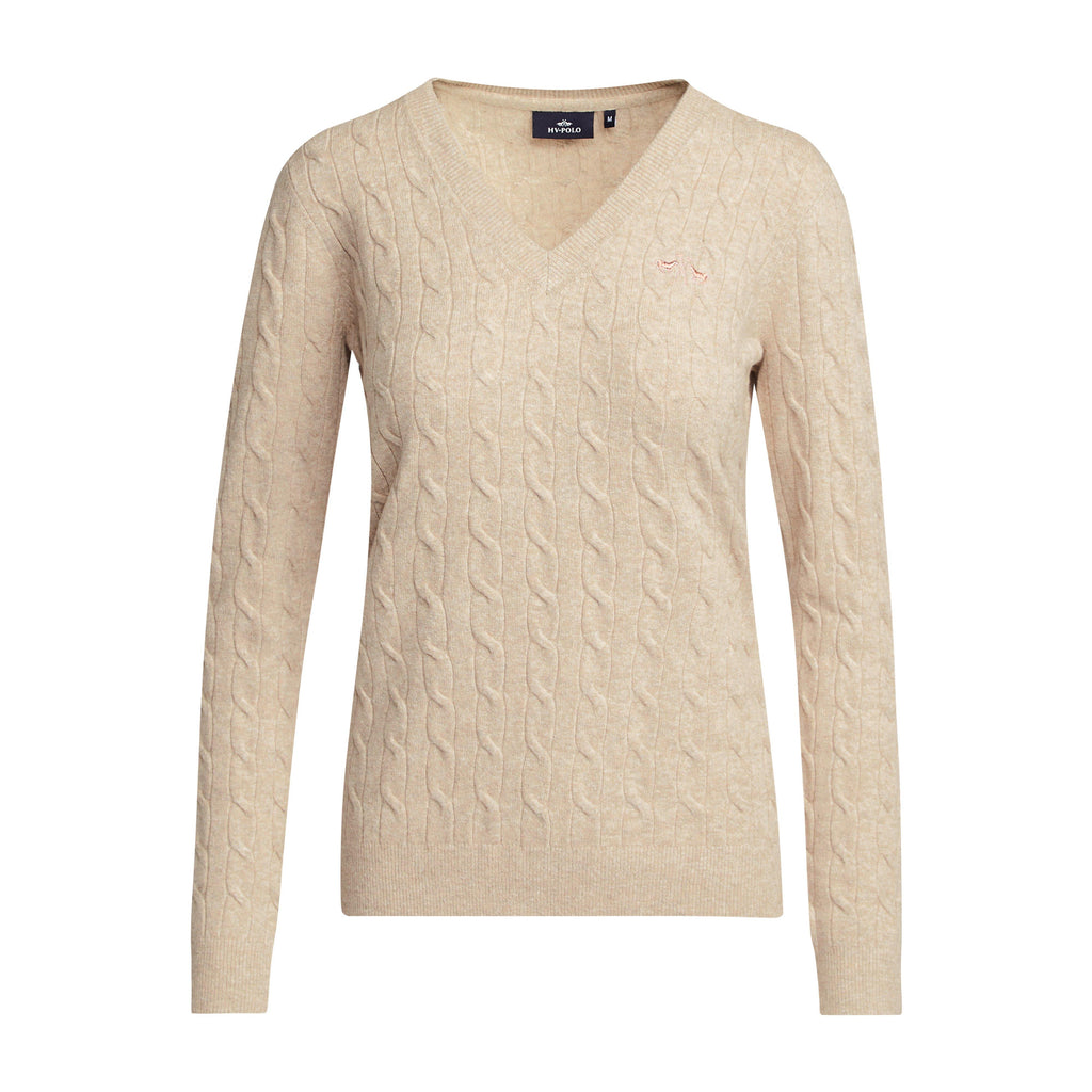 Classy Cable Pullover Champagne Light Grey Heather