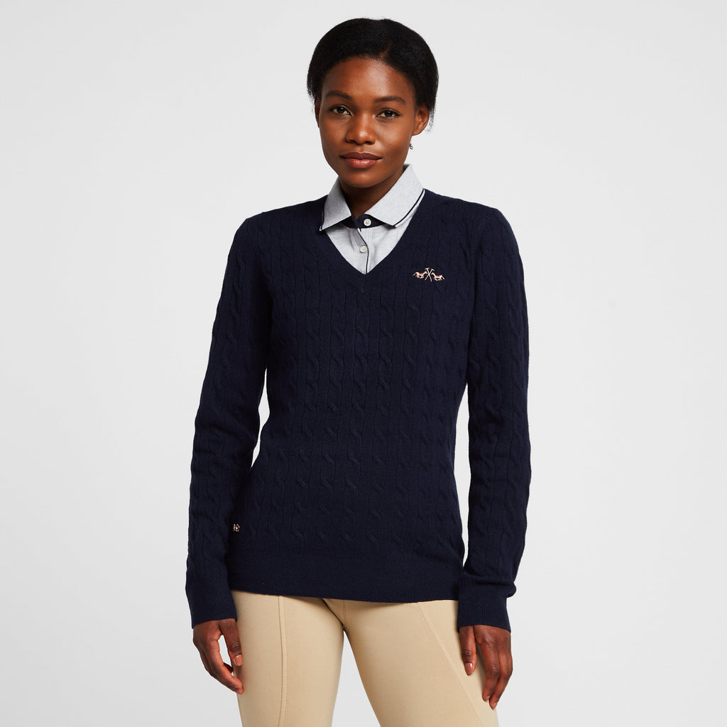 Classy Cable Pullover Navy