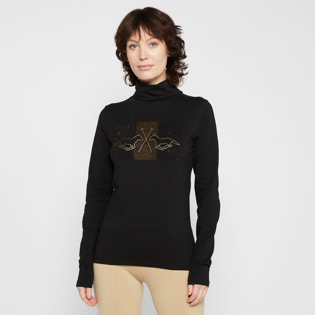 Ladies Cecile Long Sleeve Top Black