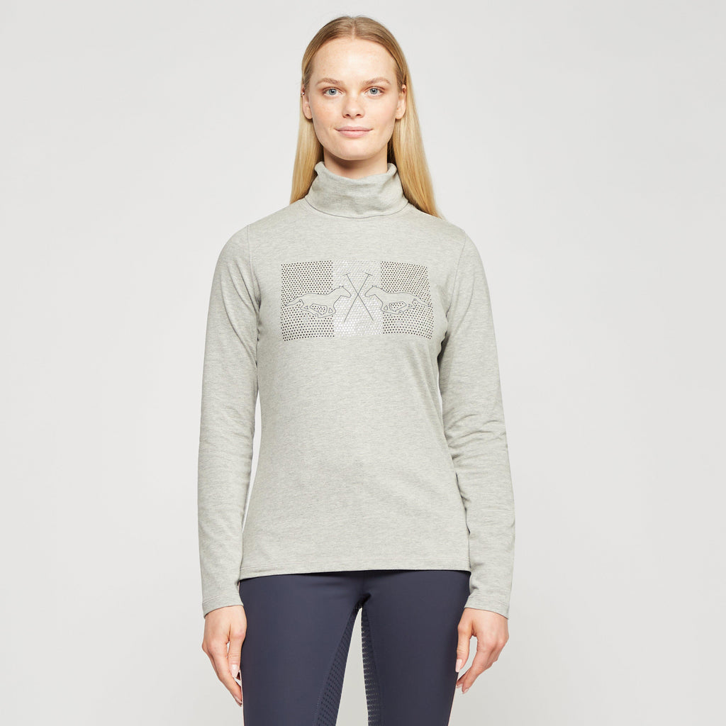 Ladies Cecile Long Sleeve Top Grey Heather