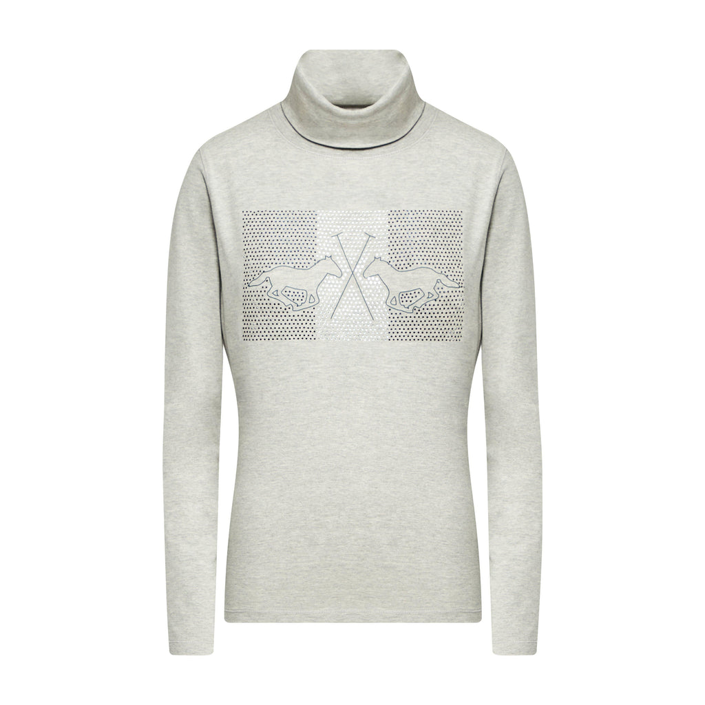 Ladies Cecile Long Sleeve Top Grey Heather