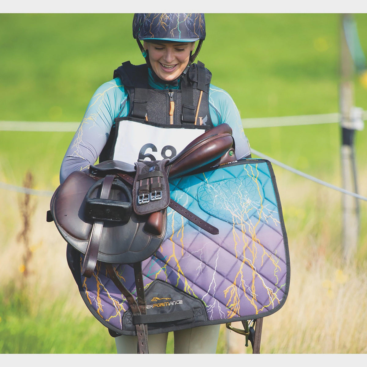Performance Sport XC Saddlecloth Teal Lightning