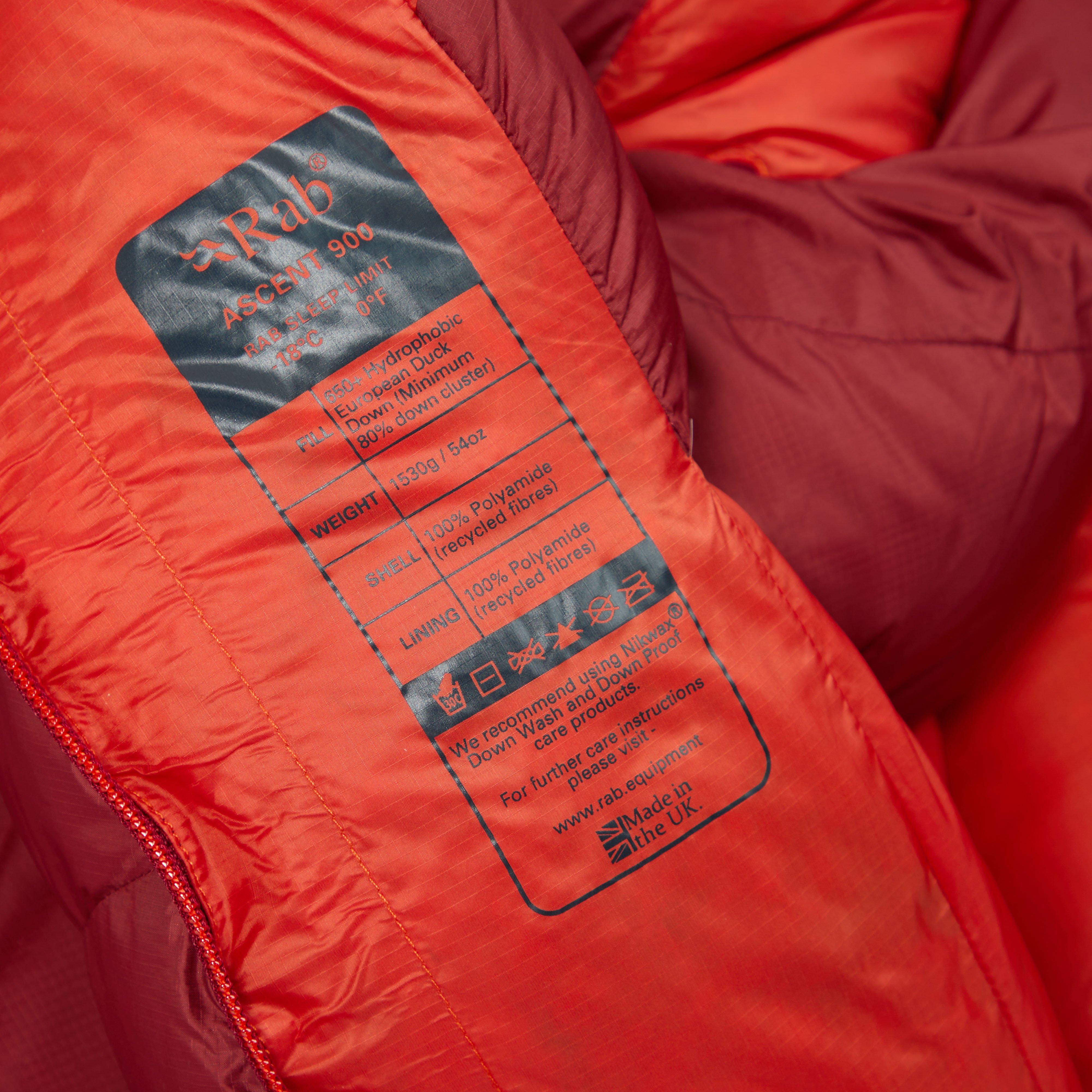 Ascent 900 Hydrophobic Down Sleeping Bag (Left Zip)