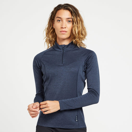 Women’s Dart Zip Neck Long Sleeve T-Shirt