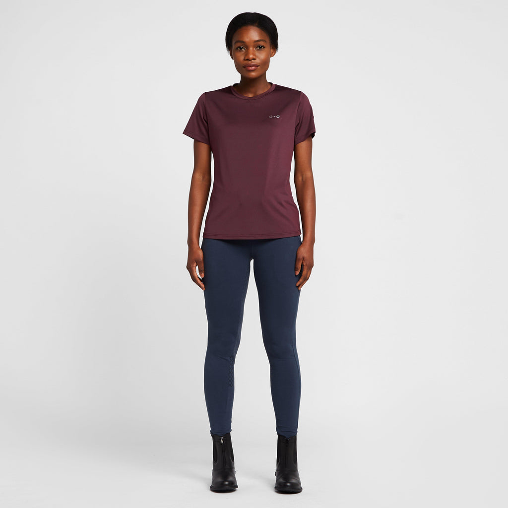 Womens Tabitha T-Shirt Burgundy Red Mahogany