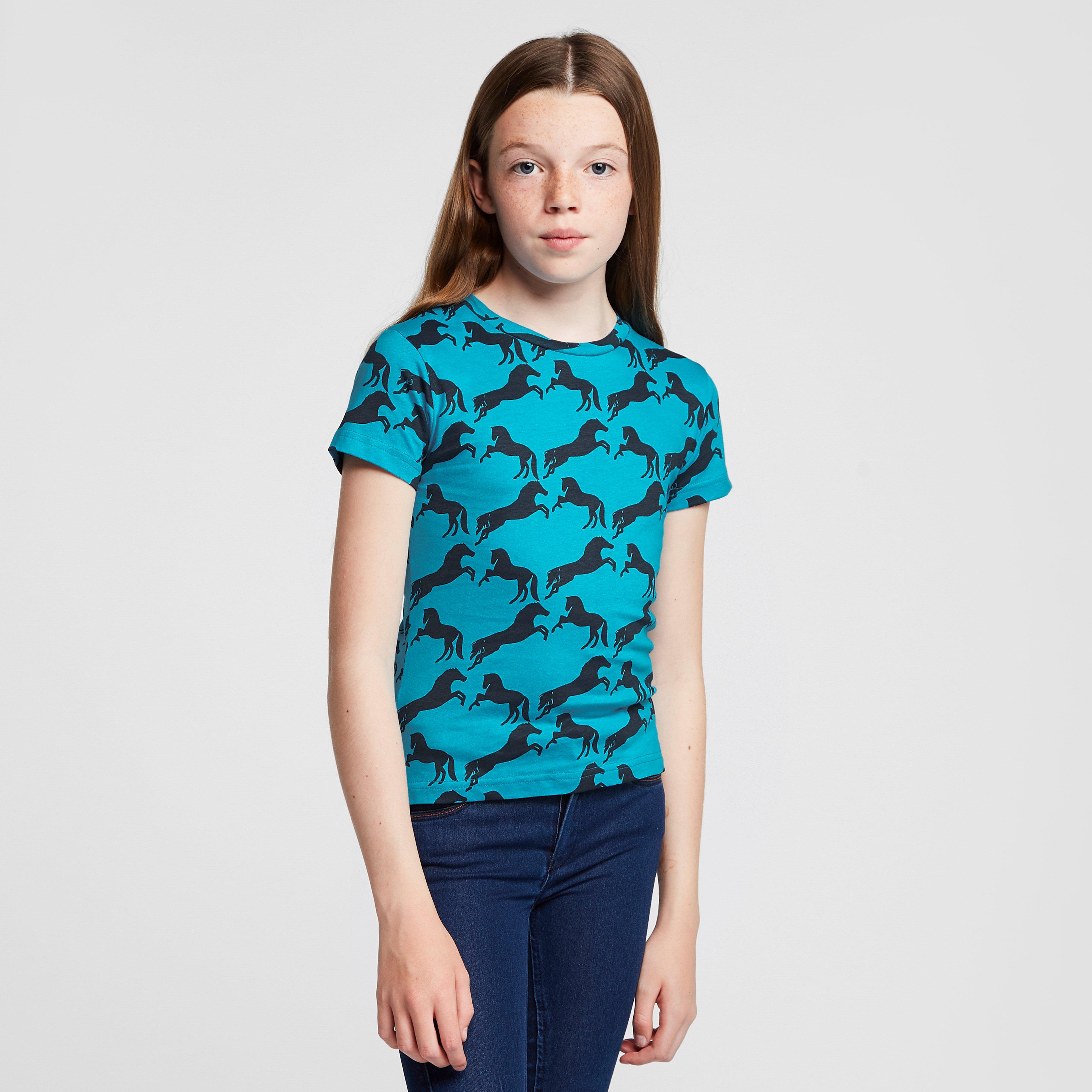 Childs Organic Micky Printed Cotton T-Shirt Hawaiian Blue