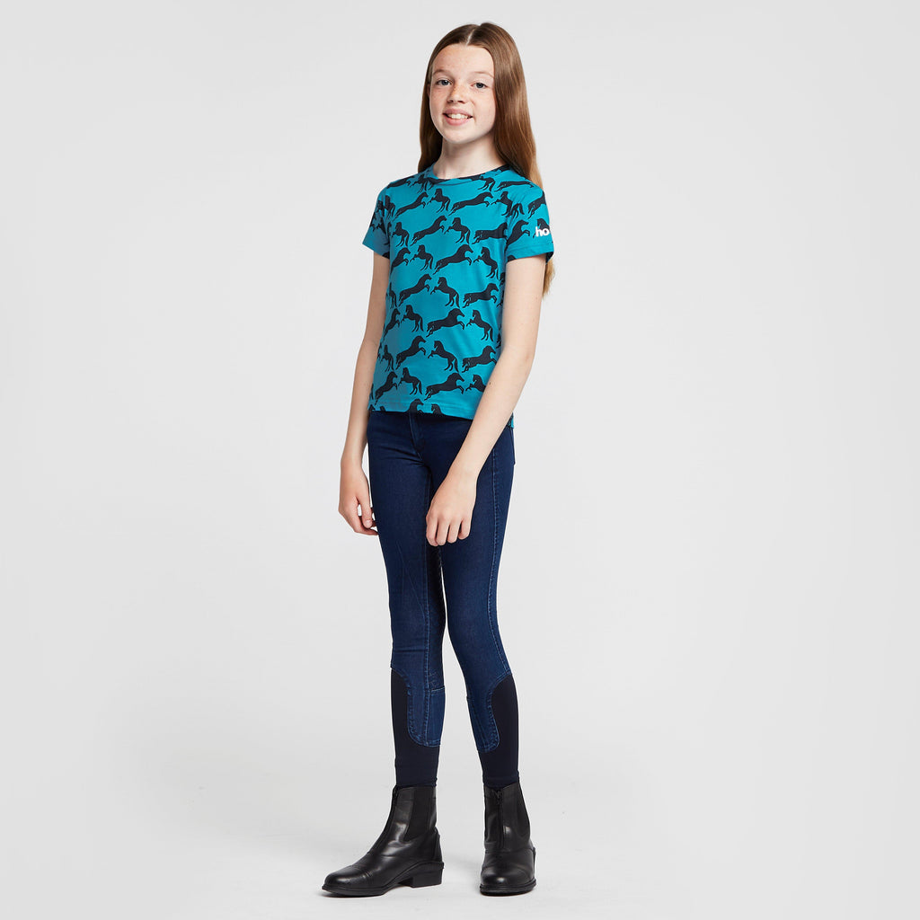 Childs Organic Micky Printed Cotton T-Shirt Hawaiian Blue