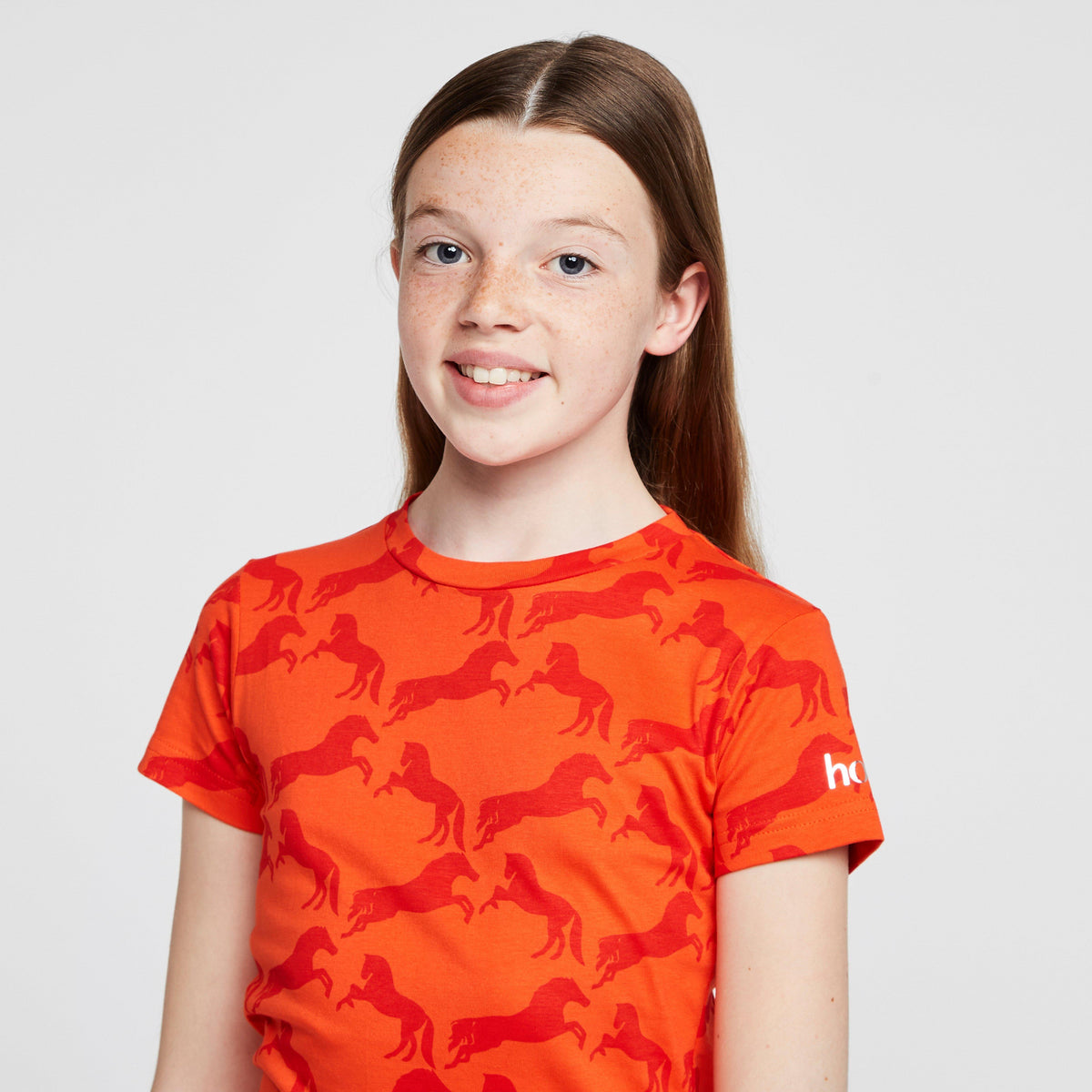 Kids' Organic Micky Printed Cotton T-Shirt Mandarine Orange