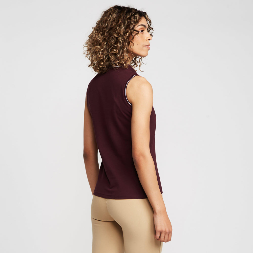 Womens Lia Sleeveless Polo Shirt Dark Berry