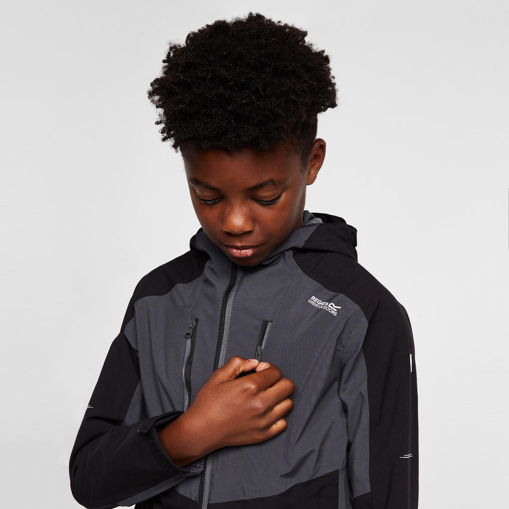 Kids' Highton III Waterproof Jacket Black/India Grey