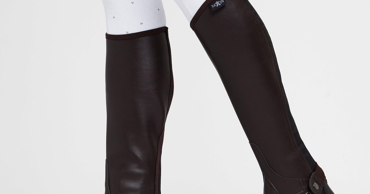Brown Saxon Adults Equileather Half Chaps Brown – GO Outdoors