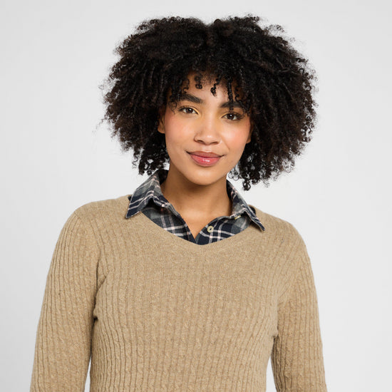 Women’s Lauder Cable Pullover Camel