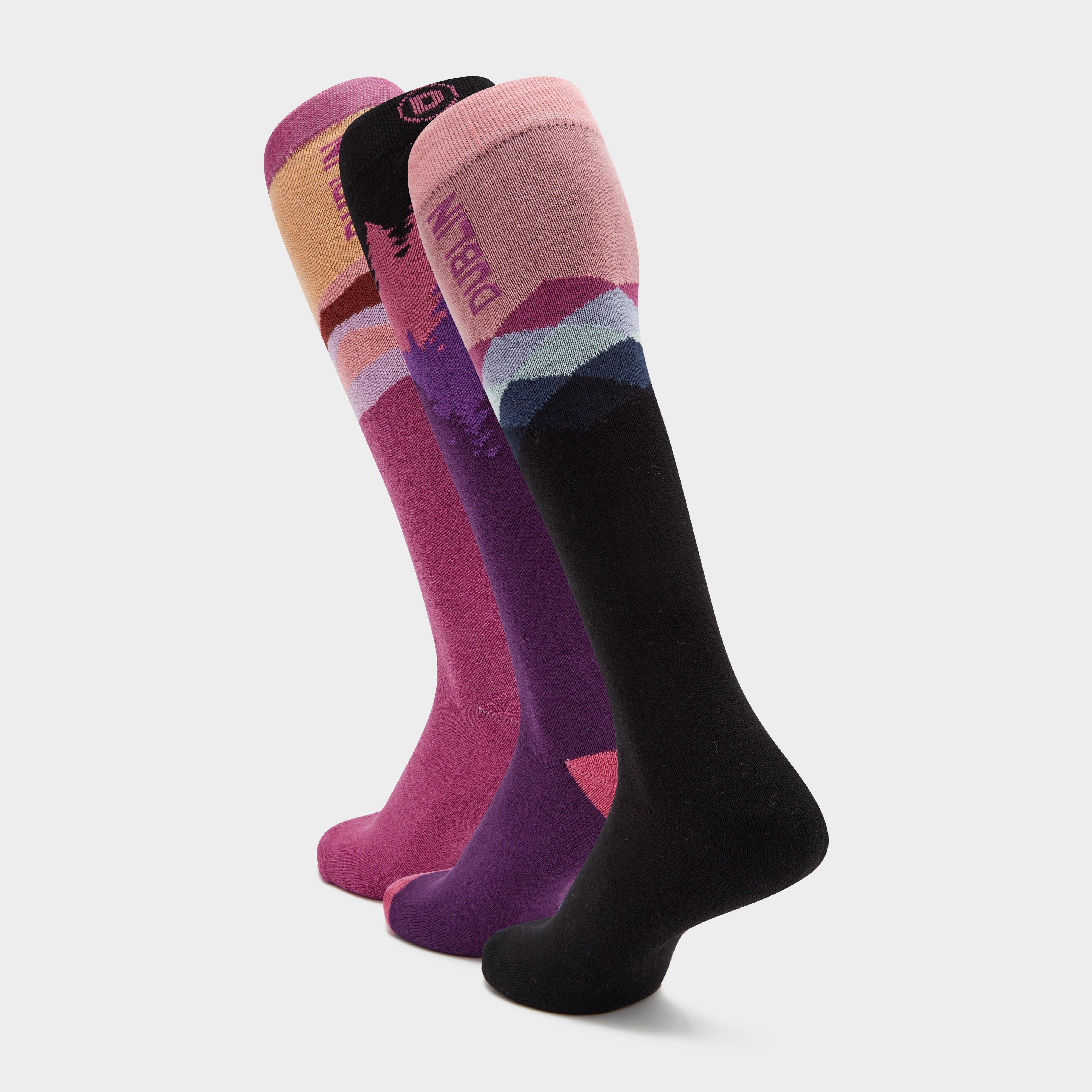 3 Pack Socks Red Violet Sunset